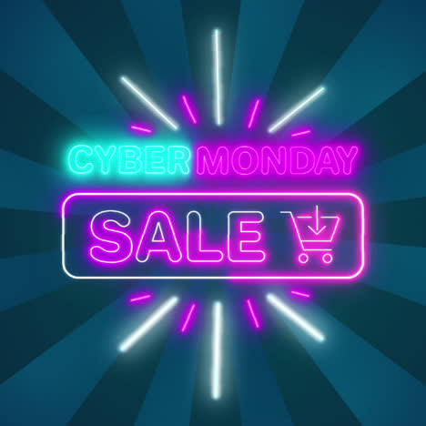 cyber monday neon sale graphic design