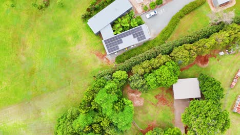 drone captures lush landscape and modern architecture