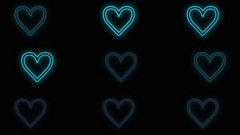 Hearts-pattern-with-pulsing-neon-blue-light