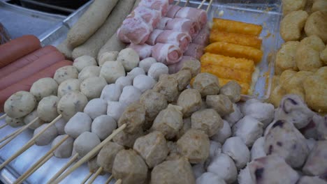 Asian-street-food-booth-BBQ-fish-ball-in-stick