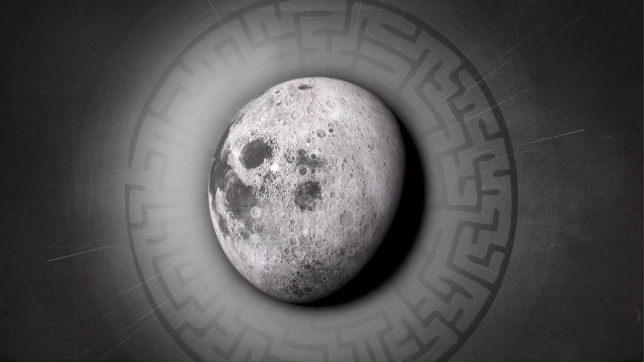 animación de un globo giratorio sobre un patrón en fondo gris