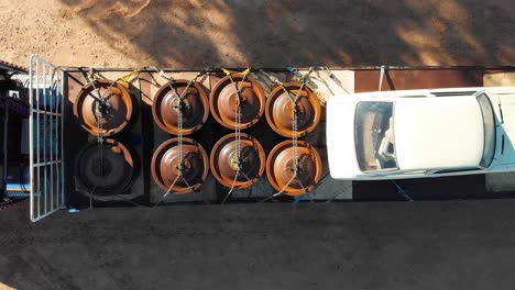 road train on the australian highway in the