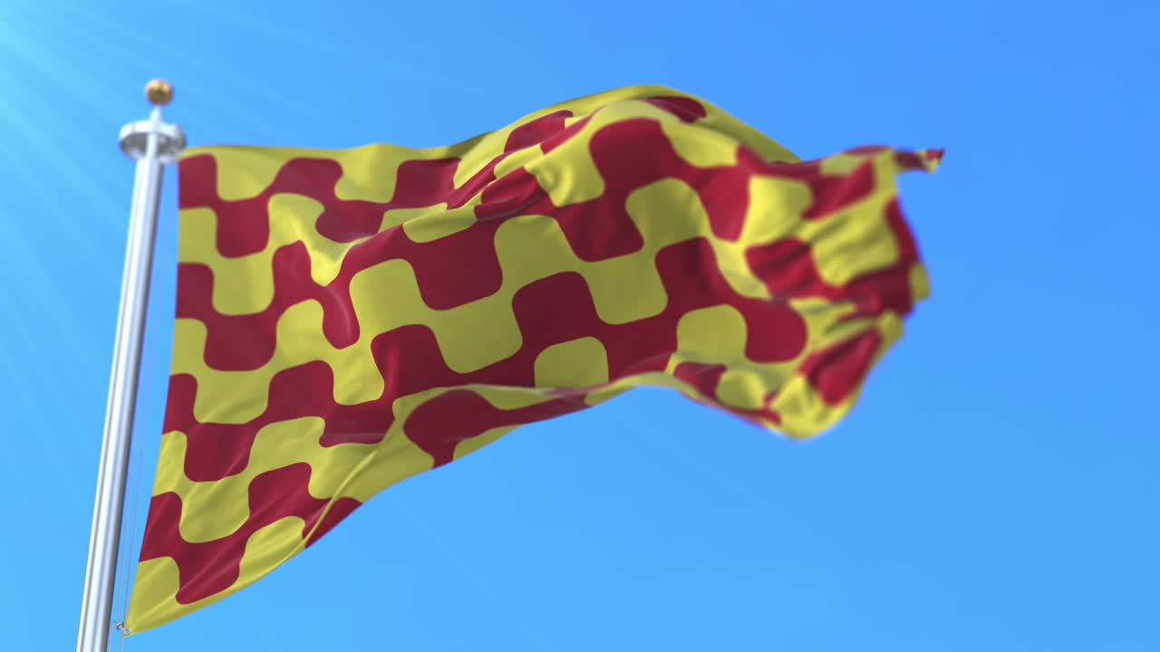 bandera de la ciudad española de tarragona en cataluña, españa - bucle
