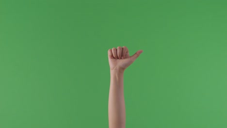 hand gesture on green screen