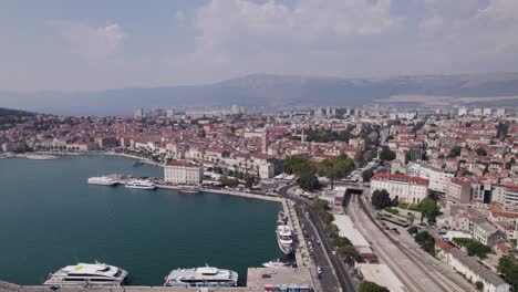 cinematic establishing view of split, croatia