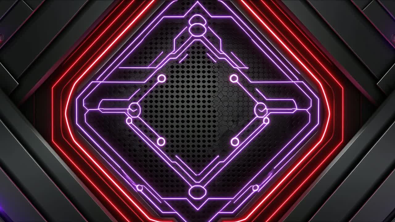 Sfondo Tecnologico Astratto Dinamico con Linee al Neon Luminose