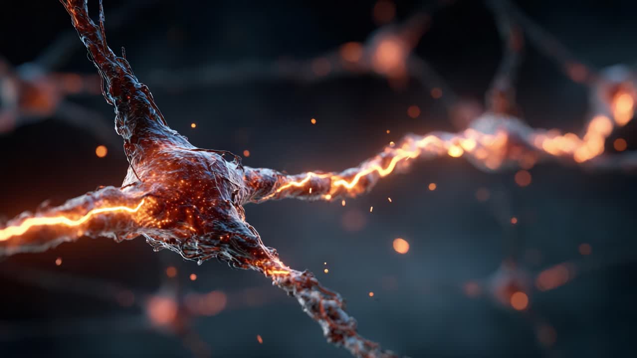 An Intricate View of Neurons Firing with Electrical Activity, Showcasing the Dynamic Connections and Communication Within the Nervous System
