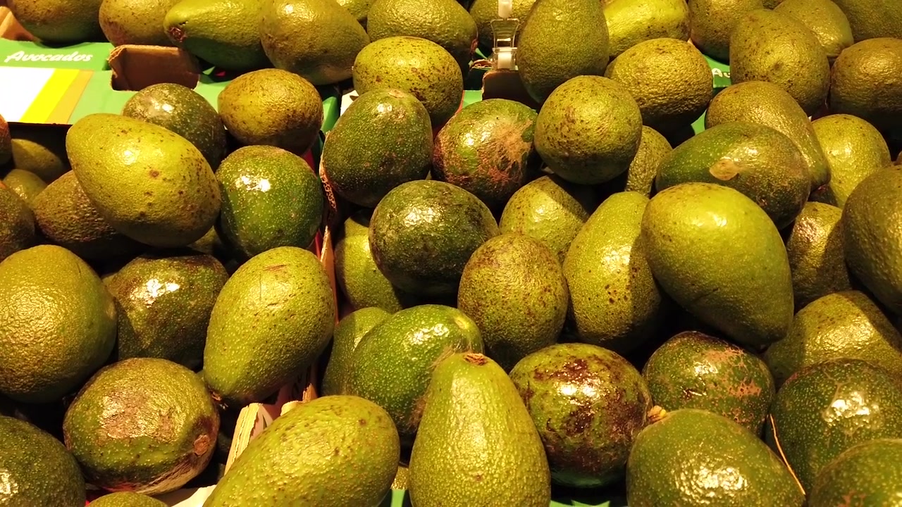 Abacates frescos e maduros na loja