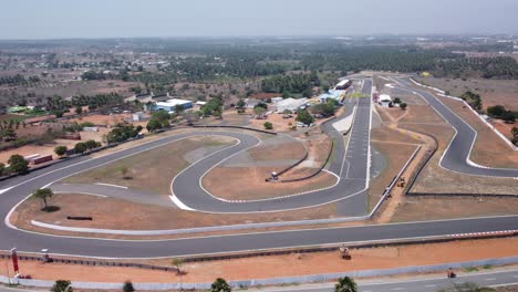 aerial view of kari motor speedway racetrack in chettipalayam, coimbatore, tamil nadu, india