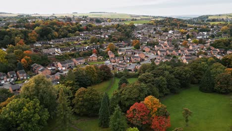 drone footage of penistone town and viaduct near barnsley, south yorkshire