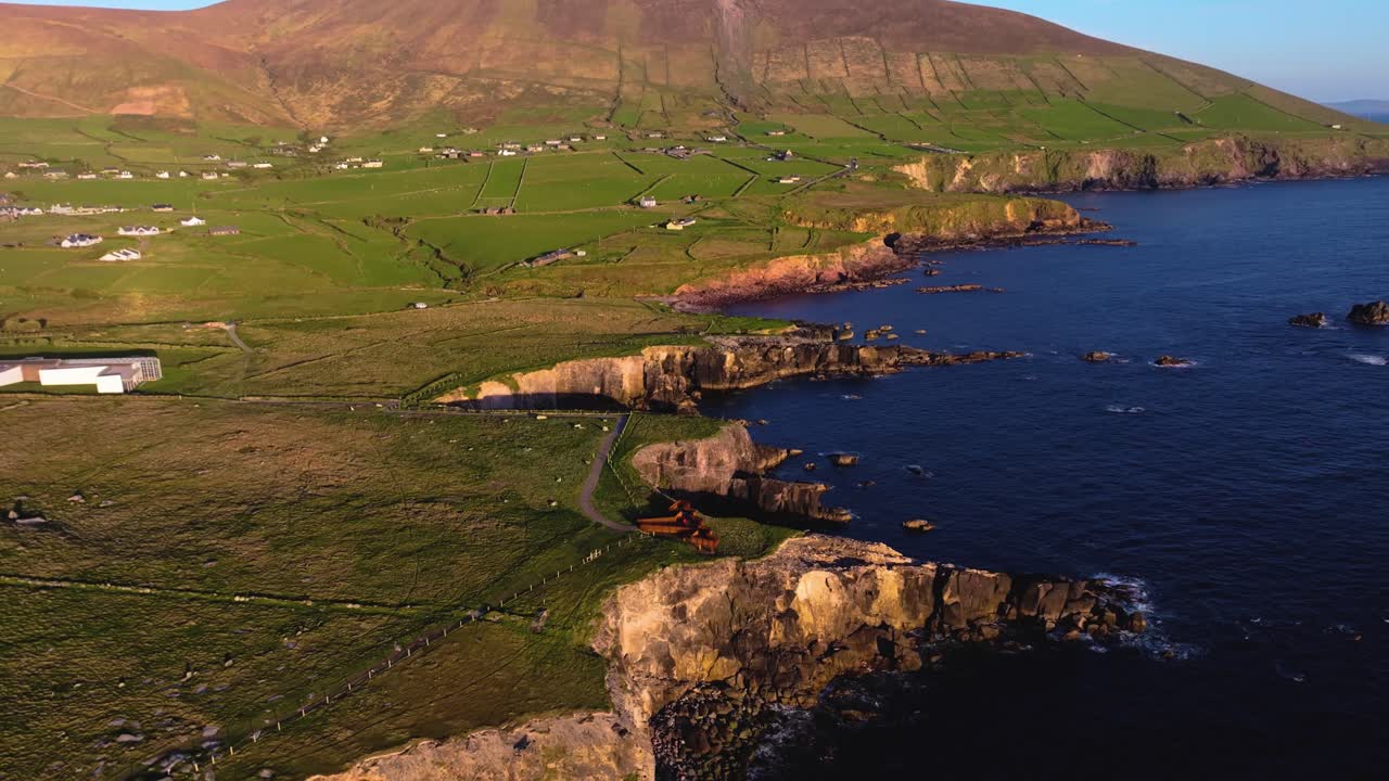 Scenic view from The Blasket Centre platform - Dingle - Co. Kerry - 4K Cinematic Drone Footage 07