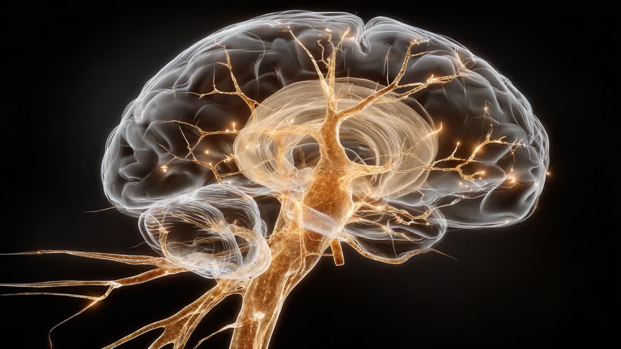 Illuminated Neural Connections: A Stunning Visualization of Brain Structure and Electrical Activity Captured in Two Dynamic Frames