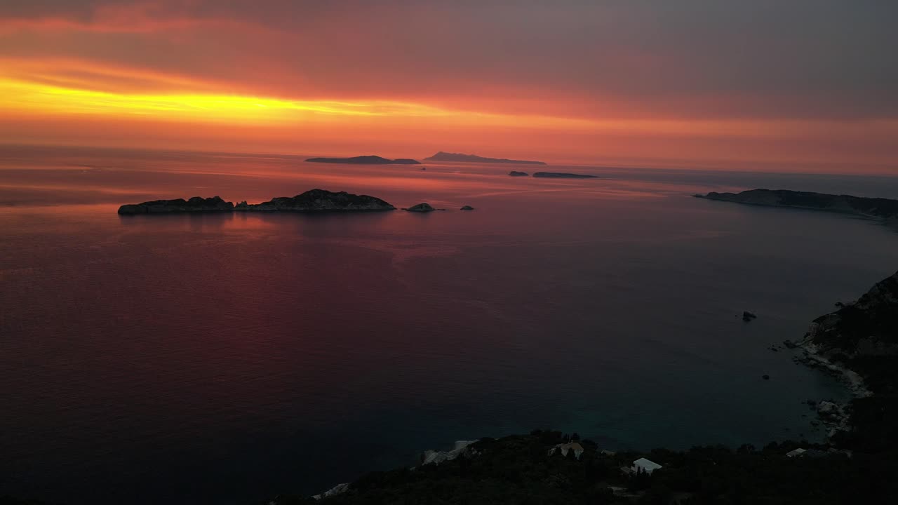 Stunning Sunset over the Ocean and Islands
