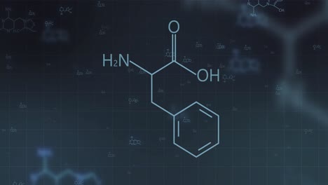 animation of structures of chemical formula on dark background