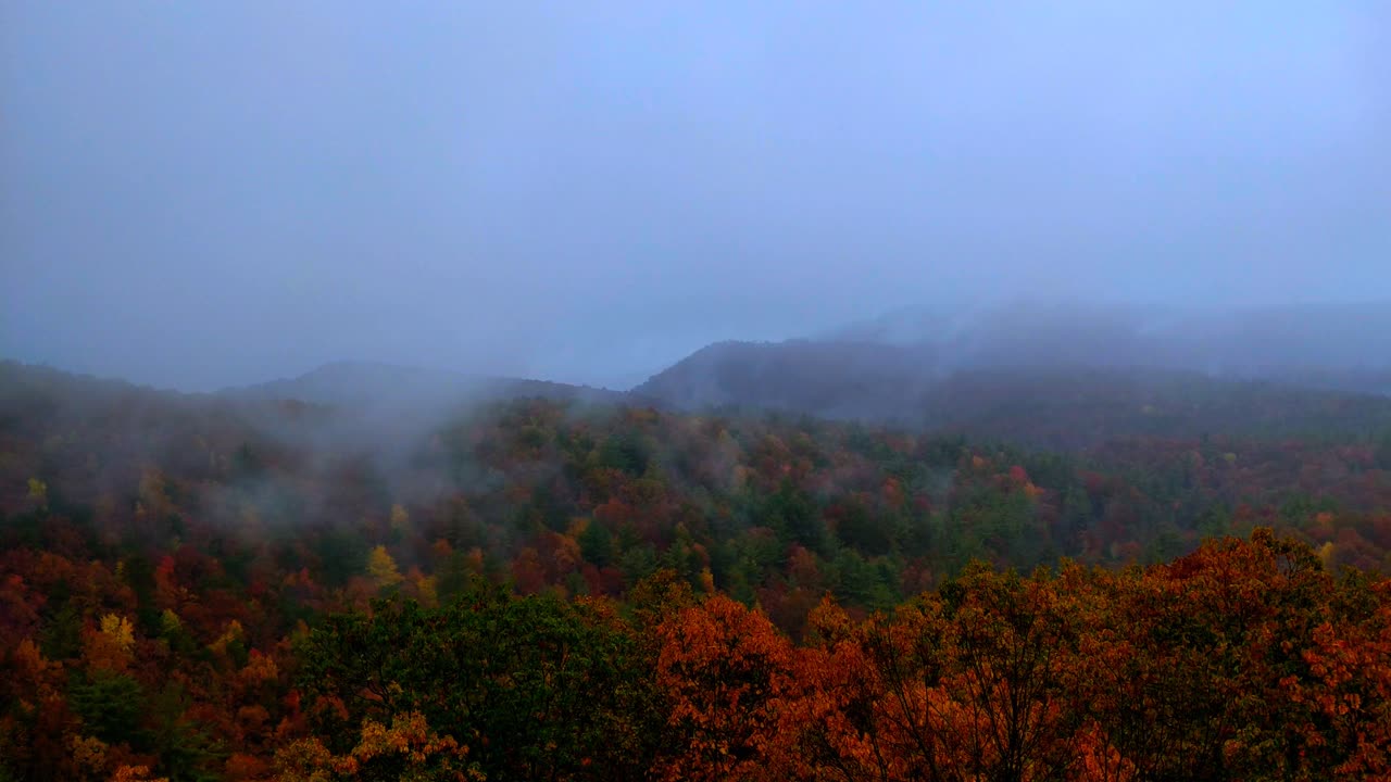 Wide View of Fall Color at Smoking Smokey Mountain
