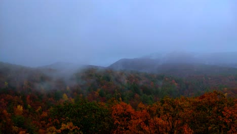 wide view of fall color at smoking smokey mountain