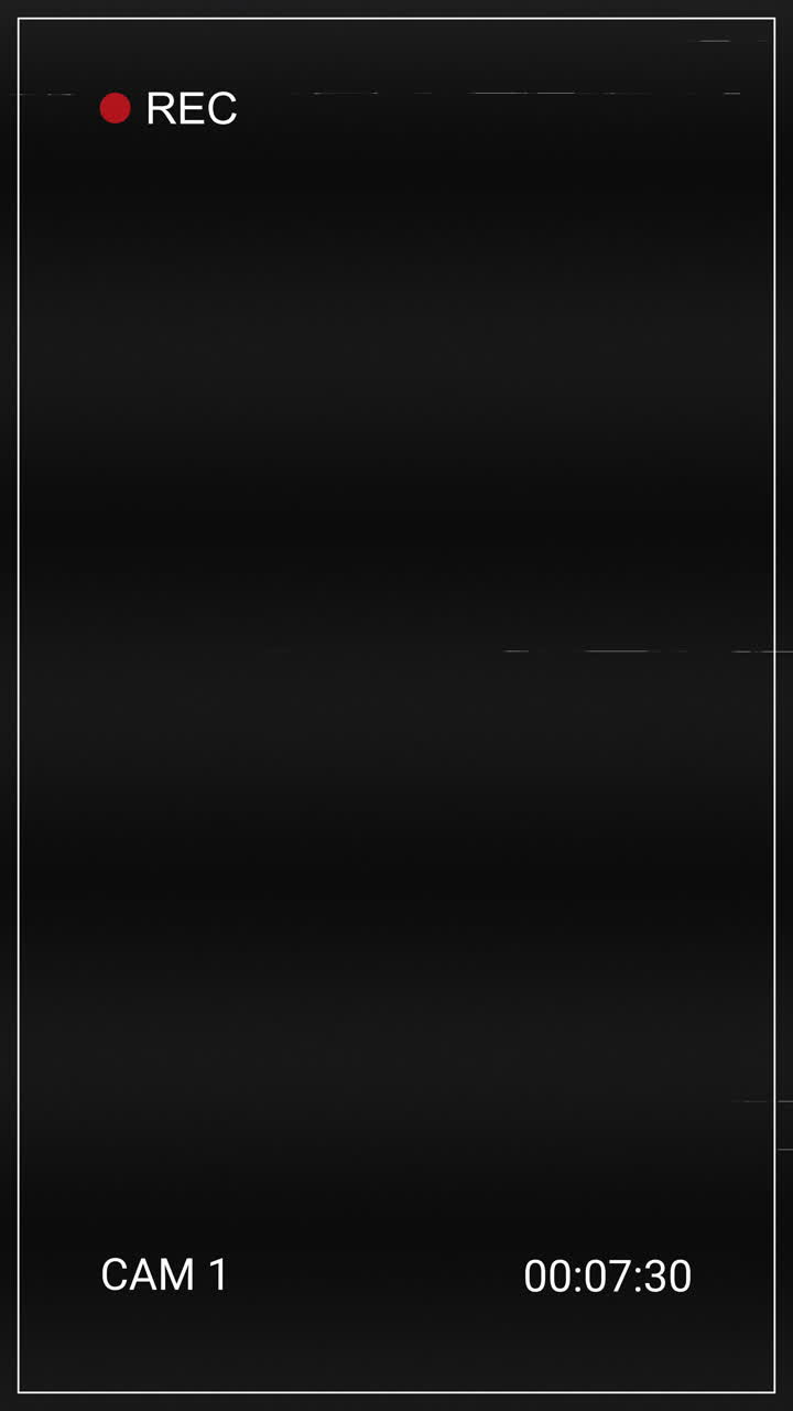 Black Screen with Recording Interface and Glitch Static