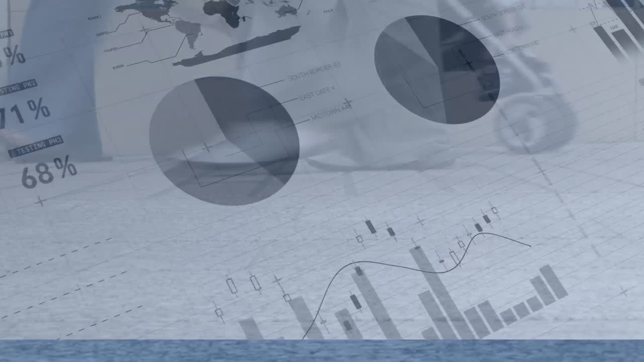 거리를  ⁇ 고 있는 다양한 사람들을 대상으로 금융 데이터 처리의 애니메이션