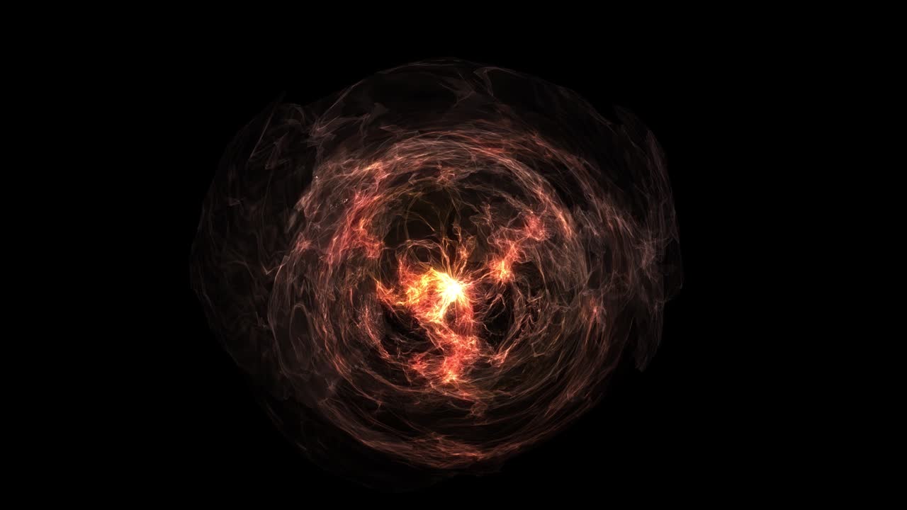 animación de un objeto luminoso redondo abstracto. el color de la onda de energía es naranja.