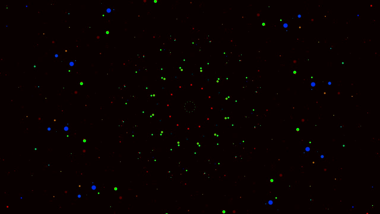 los círculos multicolores se mueven y se dispersan.