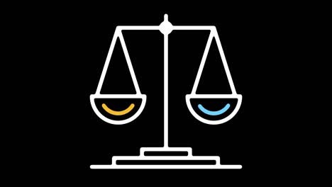 scale of justice line icon animation with alpha