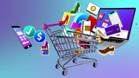 abstract representation of online shopping and e-commerce