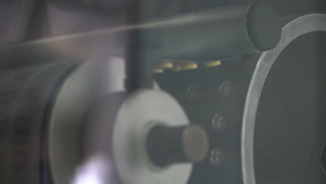 drug tablets are rolled on cylinder machine for plastic packaging, static
