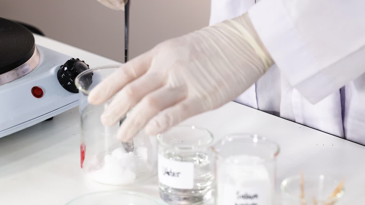 demostración de la cristalización del acetato de sodio en un entorno de laboratorio