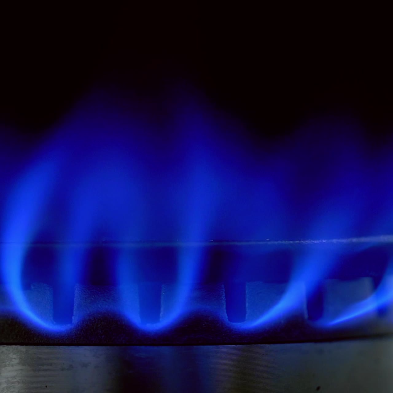 Gas Stove Burner Blue Flame