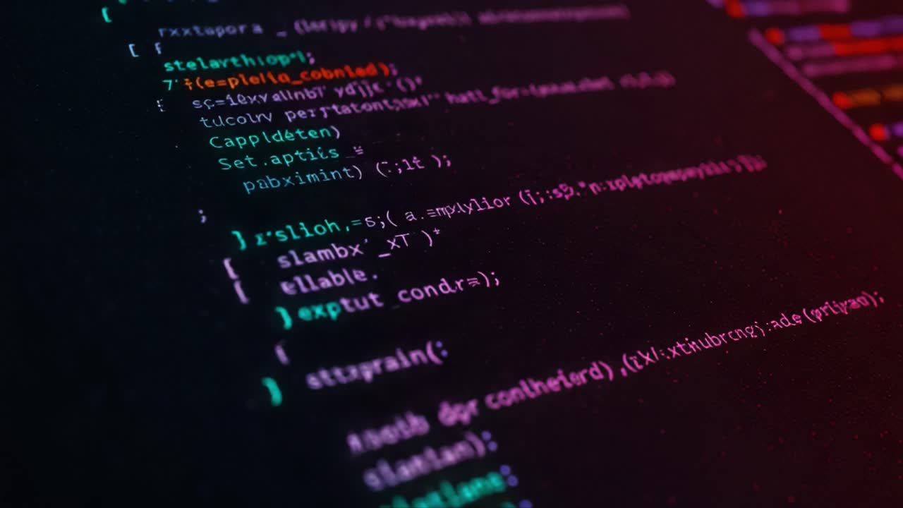 Dynamic Coding Elements Highlighted in a Close-Up View of Complex Script, Showcasing Functionality and Syntax in a Modern Programming Environment