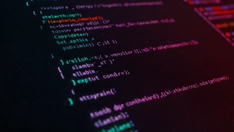 dynamic coding elements highlighted in a close-up view of complex script, showcasing functionality and syntax in a modern programming environment