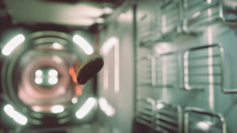 pepino encurtido marinado flotando en la estación espacial internacional