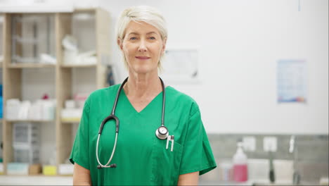 Woman,-vet-and-smile-in-portrait