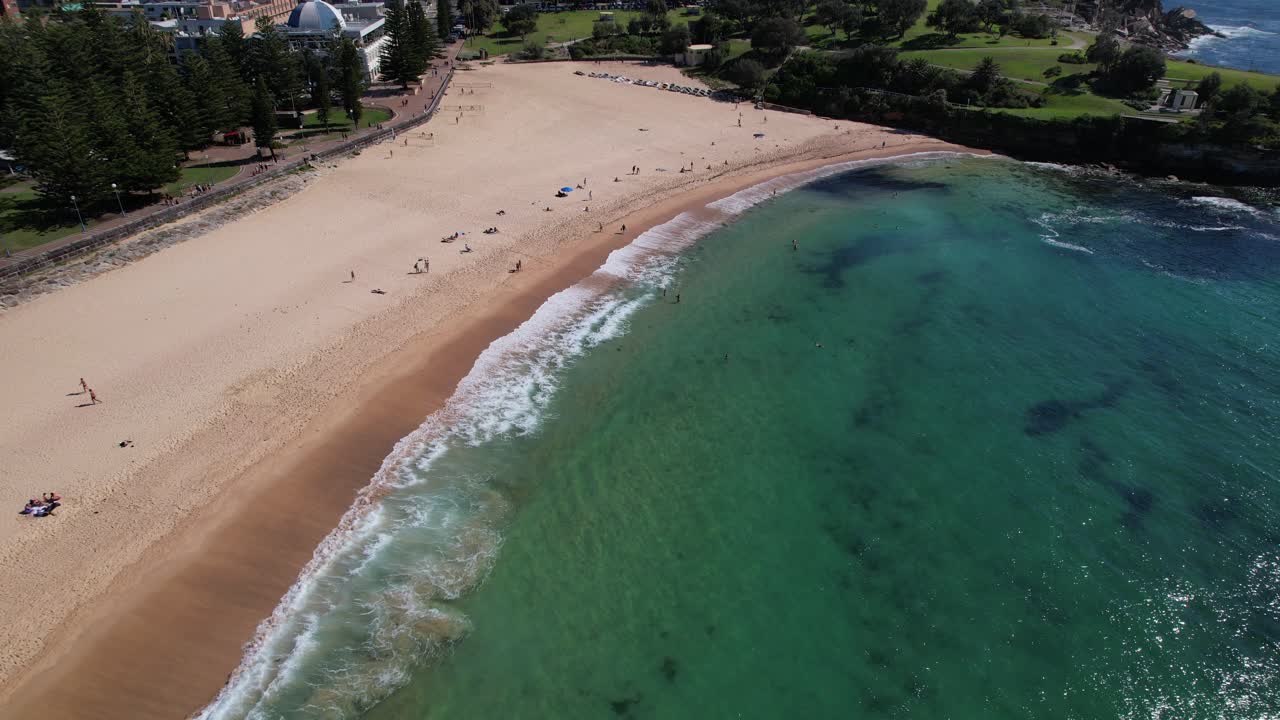 White Sand Beach Of Coogee Beach In Sydney, NSW, Australia - Aerial Shot