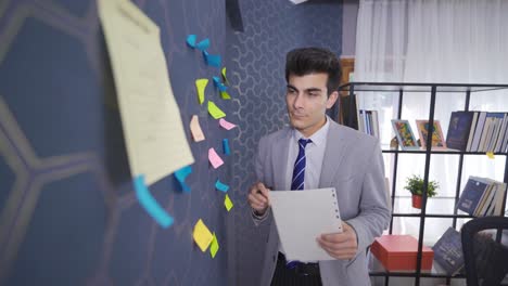el hombre de negocios trabaja en la compañía.