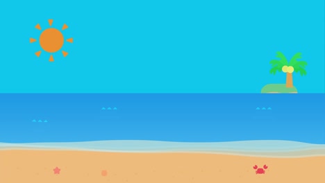 blue sky and beach animation