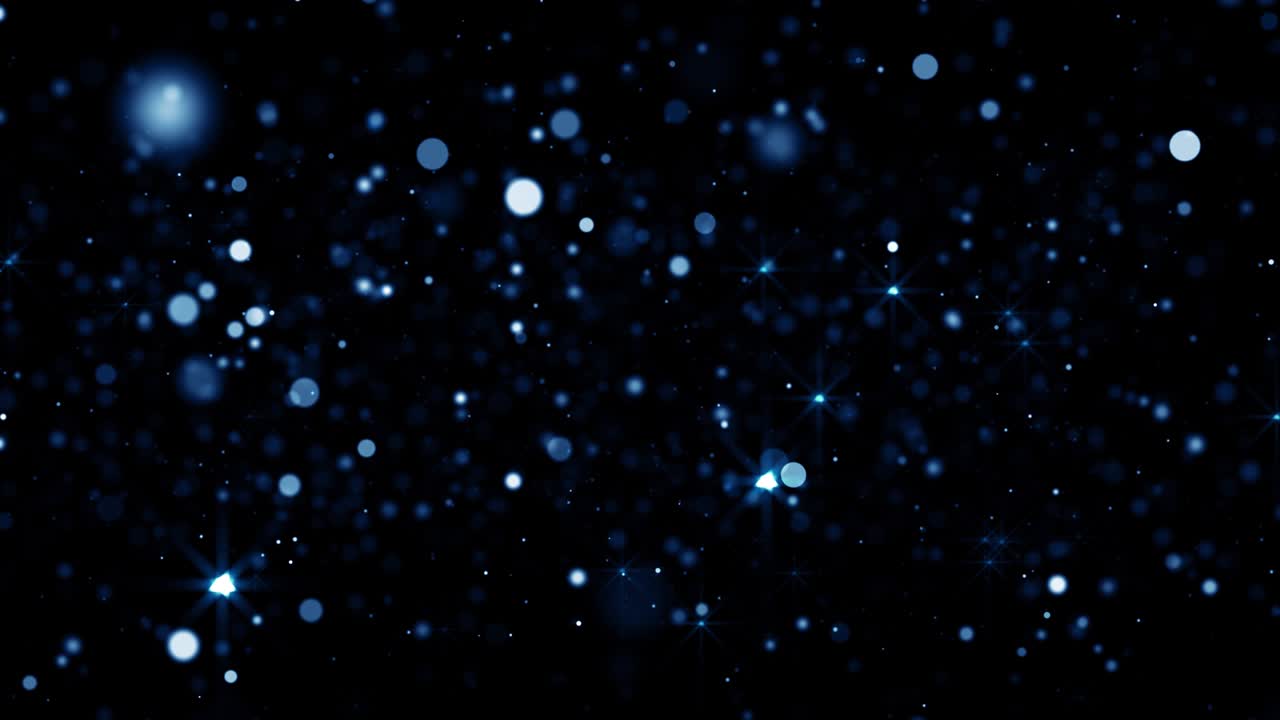 partículas de polvo azul abstracto luz bokeh títulos de movimiento bucle de fondo cinematográfico