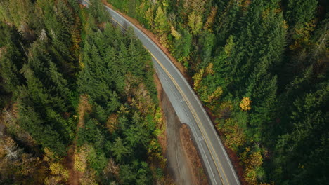 Toma-Aérea-De-La-Hermosa-Carretera-Estadounidense-Ubicada-En-El-Estado-De-Washington