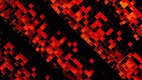 tiras abstractas de celdas de mosaico cuadradas sobre un fondo negro
