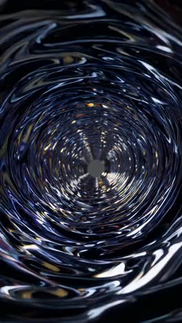 abstract swirling reflective tunnel