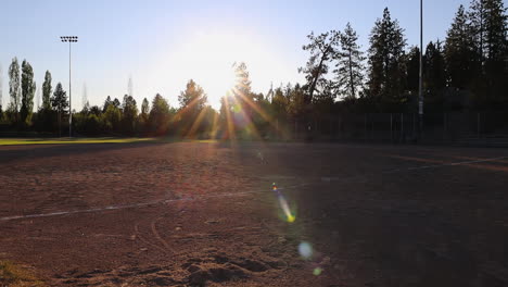 baseball field reveal at sunrise