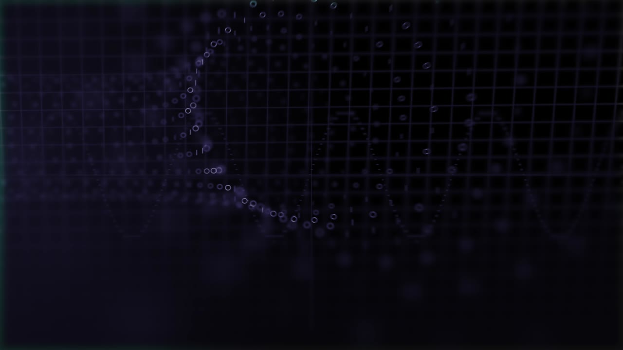 4k video of geometric tunnel of circles on dark blue background.