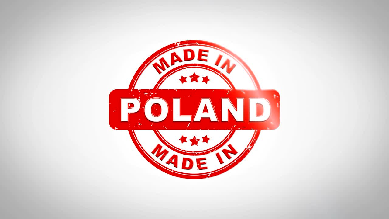 폴란드에서 만들어진 서명 스핑 텍스트 목조 스프 애니메이션 은 잉크와 깨한  종이 표면 배경과 녹색 매트 배경이 포함되어 있습니다.