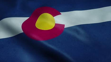 state flag of colorado waving in the wind. seamless loop with highly detailed fabric texture