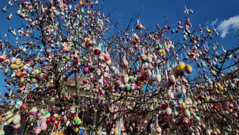 easter egg tree with hundreds of colorful ornaments