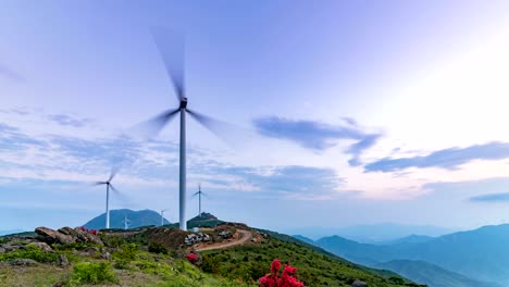 wind power equipment on the mountain