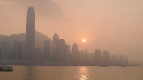 hong kong island at sunset