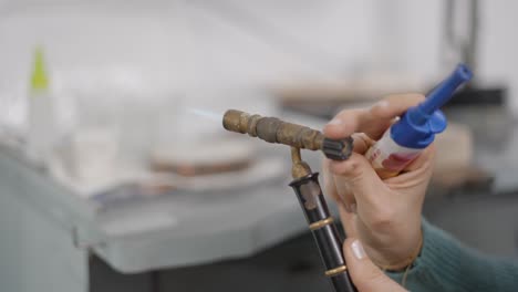 using a torch in a workshop