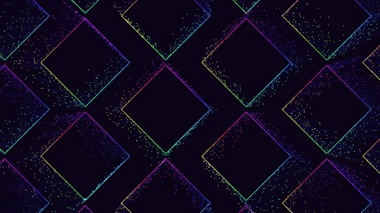 patrones de cubos futuristas con pequeños destellos de neón en movimiento