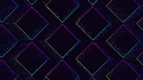 futuristic cubes pattern with motion small neon glitters